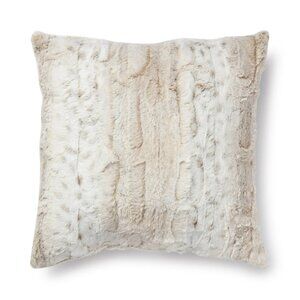 Faux Snow Leopard Fur Decorative Square Pillow, 18" x 18", Leopard Print